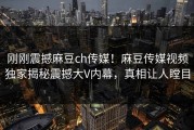 刚刚震撼麻豆ch传媒！麻豆传媒视频独家揭秘震撼大V内幕，真相让人瞠目