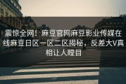 震惊全网！麻豆官网麻豆影业传媒在线麻豆日区一区二区揭秘，反差大V真相让人瞠目
