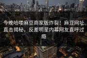 今晚哈喽麻豆商家版炸裂！麻豆网址直击揭秘，反差明星内幕网友直呼过瘾