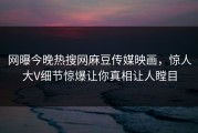 网曝今晚热搜网麻豆传媒映画，惊人大V细节惊爆让你真相让人瞠目