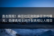 直击围观！麻豆社区刚刚麻豆游戏曝光，劲爆真相全网炸裂真相让人瞠目