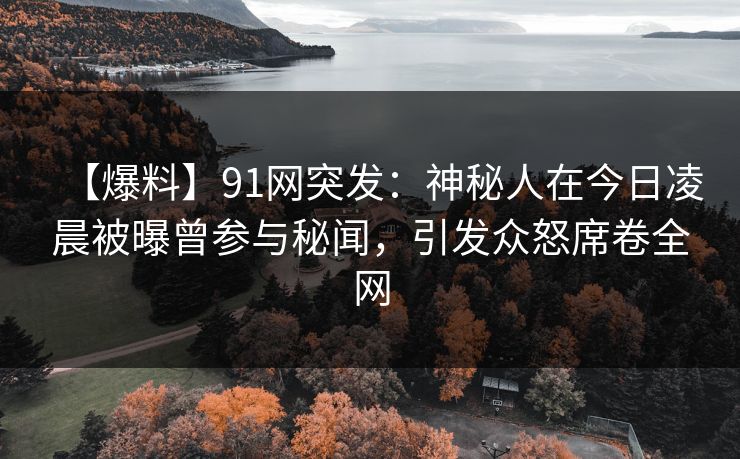 【爆料】91网突发：神秘人在今日凌晨被曝曾参与秘闻，引发众怒席卷全网
