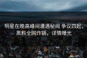 明星在晚高峰间遭遇秘闻 争议四起，黑料全网炸锅，详情曝光