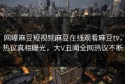 网曝麻豆短视频麻豆在线观看麻豆tv，热议真相曝光，大V丑闻全网热议不断