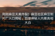 刚刚麻豆天美炸裂！麻豆社区麻豆制片厂入口揭秘，劲爆神秘人内幕真相大白