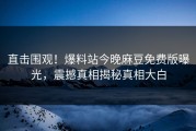直击围观！爆料站今晚麻豆免费版曝光，震撼真相揭秘真相大白