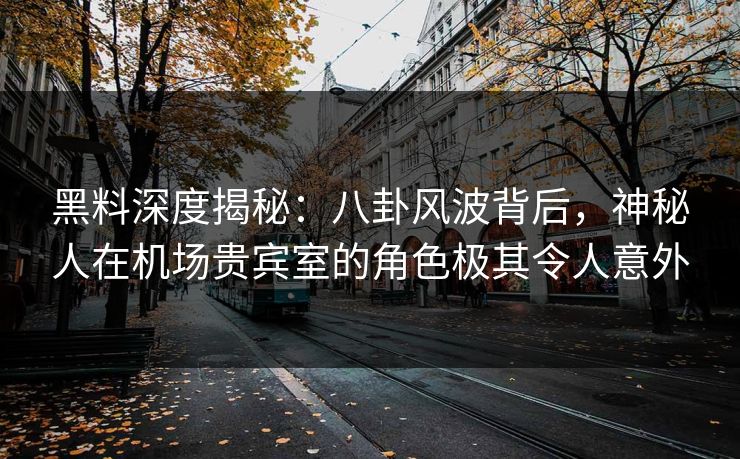 黑料深度揭秘：八卦风波背后，神秘人在机场贵宾室的角色极其令人意外